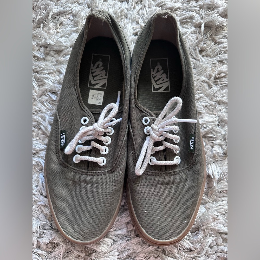 Used Army Green Authentic Vans. Women’s Size 9